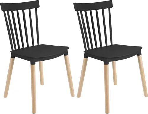 Miniatura 22 de DSW - Sillas de comedor de plástico modernas sin brazos con patas de madera para estar, dormitorio, cocina, comedor, sala de espera, restaurantes