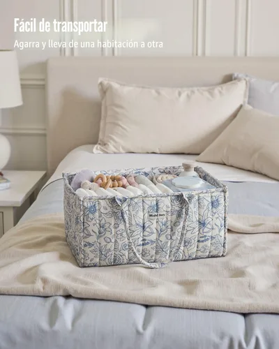 Miniatura 4 de Blissful Diary Organizador de pañales con flores, elegante cesta de almacenamiento para guardería, regalo para baby shower, imprescindible