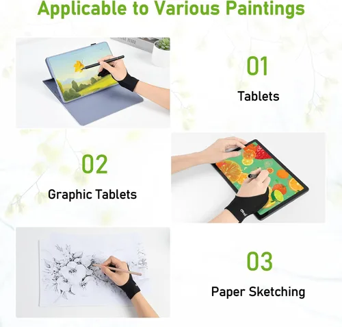 Miniatura 6 de OTraki 4 Pack Artist Drawing Gloves for Digital Tablet Paper Sketching