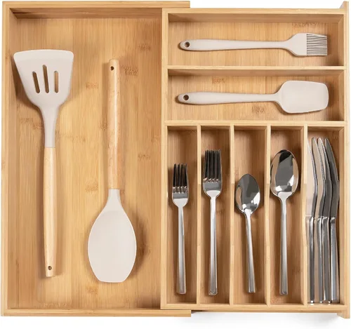 Miniatura 20 de KitchenEdge Organizador Premium de Cubiertos, Vajilla y Utensilios para Cajones de Cocina, Grado Contractual Apto para Alimentos, Expandible de 18 a