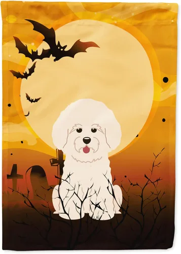 Miniatura 165 de Caroline's Treasures BB4307GF - Bandera de Halloween Airedale para jardín, bandera decorativa para patio exterior, obras de arte de patio, macizos
