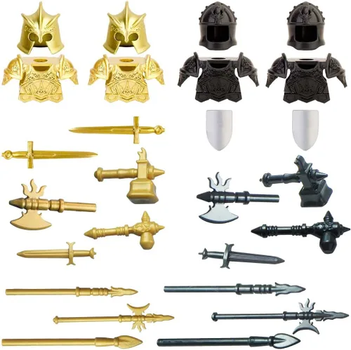 ALiquid Juego de armas de minifiguras personalizadas, juego de armas personalizadas para minifiguras, juego de armas de soldado medieval para