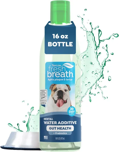 Miniatura 11 de TropiClean Fresh Breath Advanced Whitening - Aditivo blanqueador de agua para perros, solución de máxima potencia para limpieza de dientes de perro