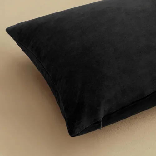 Miniatura 6 de MIULEE Fundas de almohada de terciopelo de 22 x 22 pulgadas, paquete de 2 unidades, color negro, fundas de cojín cuadradas decorativas súper suaves