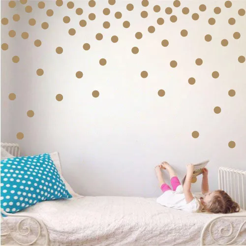 Miniatura 14 de Adhesivos decorativos de vinilo para pared, diseño de círculos de lunares, fácil de despegar y pegar, adhesivos decorativos extraíbles para Beige
