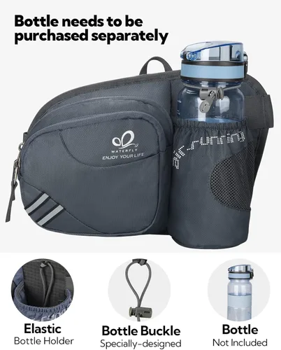 Miniatura 3 de Waterfly - Cangurera de senderismo con soporte para botella de agua para hombres y mujeres, para correr y pasear al perro, para iPhone 8 Plus, Gris