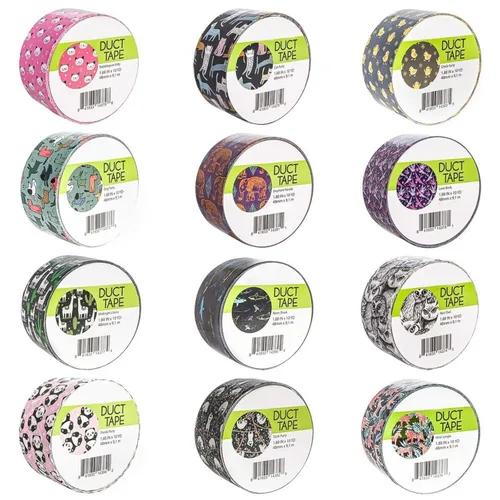 Miniatura 2 de Simply Genius Paquete variado de 12 rollos de cinta adhesiva estampada y coloreada, suministros de manualidades para niños y adultos, 10 yardas, 120