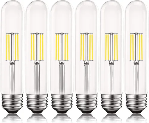 Miniatura 7 de LUXRITE Bombillas LED T9 vintage equivalentes a 60 W, 2700 K blanco cálido, 550 lúmenes, bombillas tubulares Edison regulables de 5 W, vidrio