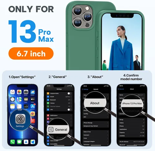 Miniatura 2 de Miracase Funda diseñada para iPhone 13 Pro Max con protector de pantalla, [forro de microfibra suave antiarañazos], funda protectora de silicona