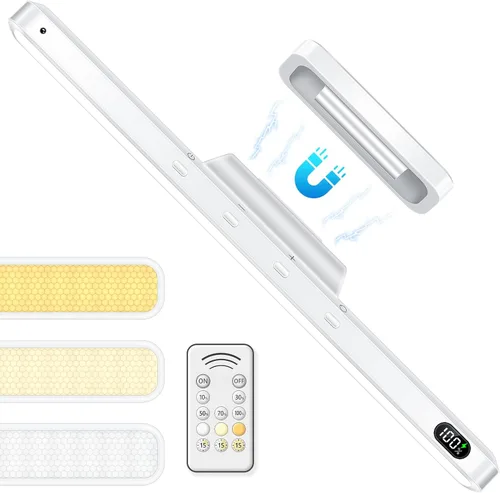 WILLED Barra de luz LED de 5W con control remoto, luces de tocador de 2500mAh amigables para los ojos, luces para espejo de 3 temperaturas de color,