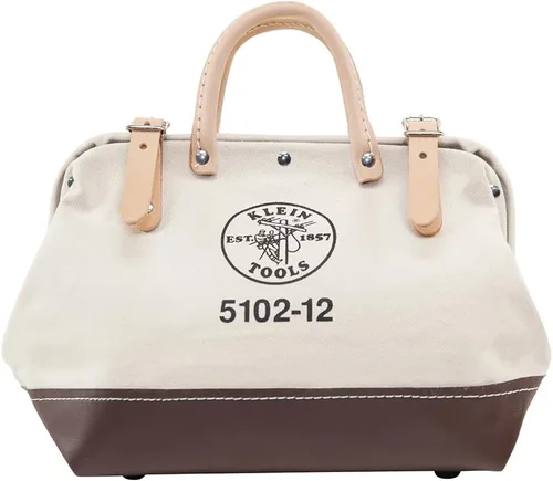 Miniatura 12 de Klein Tools 5102-12 Bolsa de herramientas resistente de lona natural, bolsa de herramientas portátil, bolsa multiusos con abertura amplia