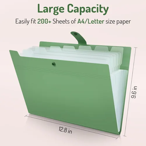 Miniatura 2 de Forvencer Carpeta de archivos expandible con 8 bolsillos, organizador de archivos de acordeón tamaño carta, carpetas portátiles para documentos