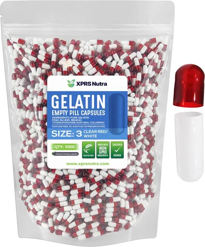 Miniatura 43 de XPRS Nutra Cápsulas vacías de tamaño 3 – 1000 cápsulas vacías de gelatina – Pastillas de relleno de cápsulas de bricolaje – Cápsulas de gel de Rojo