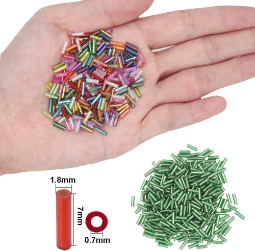 Miniatura 4 de EuTengHao Kit de 9600 cuentas de tubo de cristal con semillas de corneta, pequeñas cuentas para manualidades, pulseras, collares, manualidades