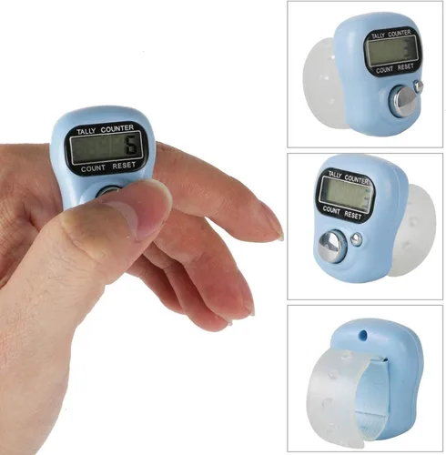 Miniatura 4 de Contador de Dedos Electrónico, Contador de Mano Reajustable, Número de 5 Dígitos y Pantalla LCD Digital Electrónica, Clicker Manual para Contar