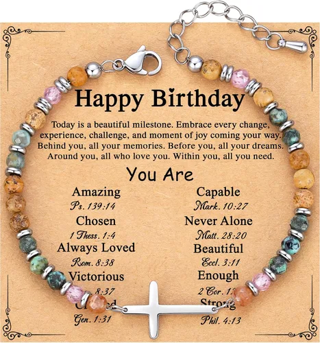 Miniatura 36 de TONY & SANDY Pulsera de cruz cristiana para mujer, regalo de San Valentín para ella, regalo de confirmación de bautismo, Pascua, regalo único