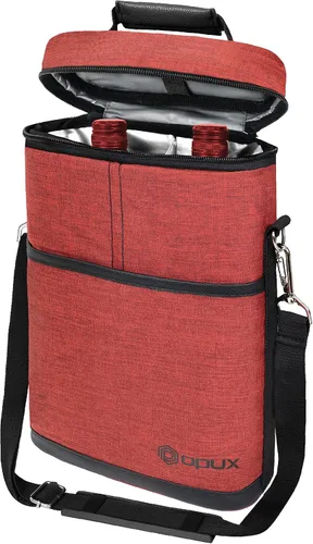 Miniatura 18 de opux - Bolsa de transporte para 2 botellas de vino, bolsa aislada y a prueba de fugas para vino, bolsa de vino para viajes, ideal para picnic, BYOB