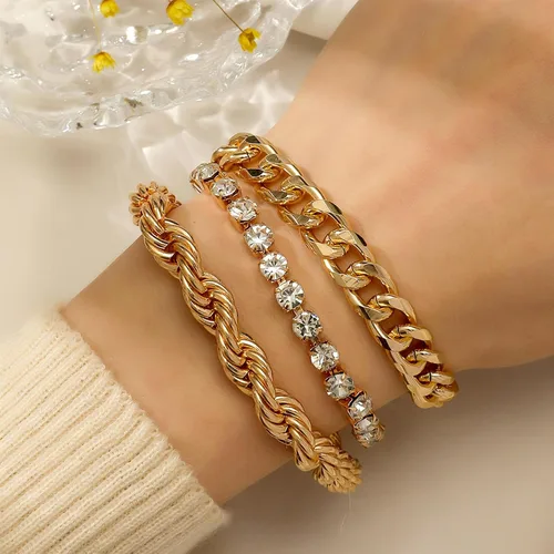 Miniatura 20 de Long tiantian Pulsera de oro gruesa para mujer, pulseras de oro delicadas, pulseras para mujer, pulseras apilables de eslabones de cadena