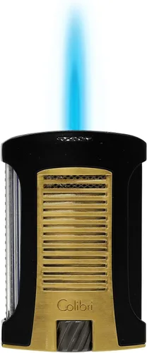 Colibri Daytona - Encendedor de butano resistente al viento: llama ajustable, encendedor de puros recargable de un solo chorro, diseño ergonómico Oro