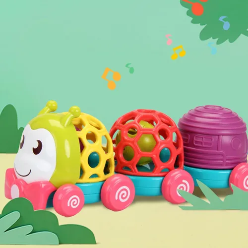 Miniatura 4 de MOONTOY - Juguetes de auto oruga para bebés de 6 a 12 meses, juguete musical de gateo para empujar y andar para bebés, juguete sensorial suave