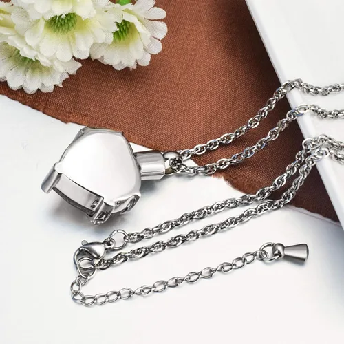 Miniatura 3 de XIUDA Collar de urna de cristal con piedra natal, colgante de recuerdo conmemorativo, soporte de ceniza, joyería de cremación para cenizas