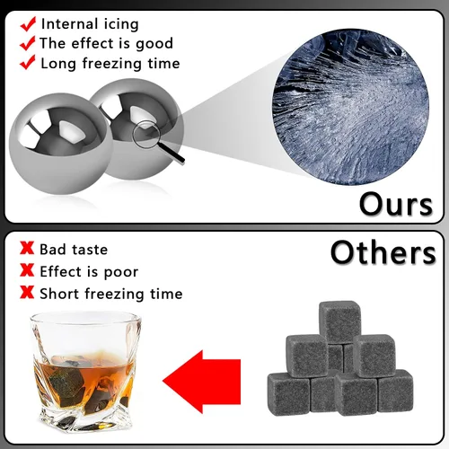Miniatura 3 de Juego de decantador de whisky, juego de regalo de piedras de whisky para hombres, caja de regalo con bolas de acero inoxidable reutilizables, vasos