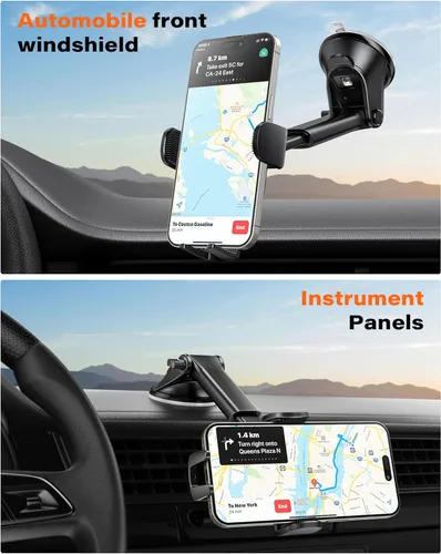 Miniatura 2 de APPS2Car Soporte para teléfono de automóvil para tablero y parabrisas, soporte de teléfono celular manos libres para automóvil, compatible con todos
