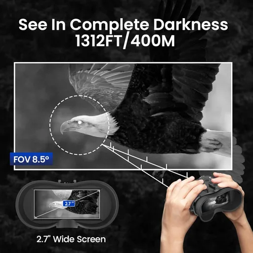 Miniatura 3 de Gafas de visión nocturna montadas en la cabeza, prismáticos de visión nocturna de 1312 pies compatibles con casco táctico militar, enfoque largo