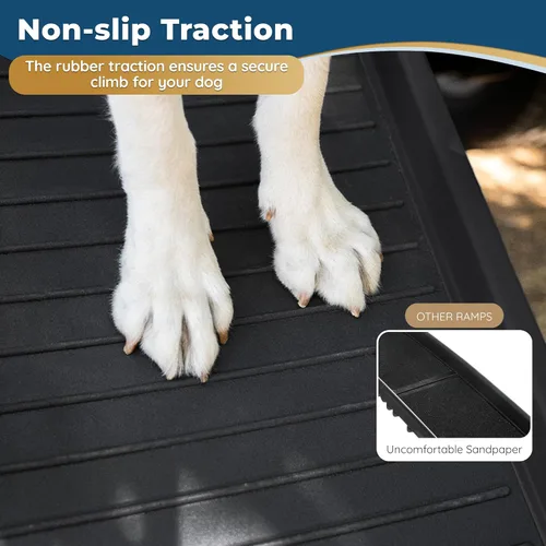Miniatura 2 de Rampa para perros para automóvil, rampas antideslizantes para perros grandes, rampa estable para perros de 190 libras de capacidad, rampa plegable
