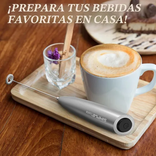 Miniatura 7 de SIMPLETASTE Espumador de Leche Manual Operado con Batería Eléctrico Creador de Espuma, Mezclador de Bebidas con Batidor de Acero Inoxidable