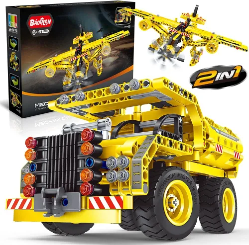 STEM / Juguete de construcción para niños de 5, 6, 7, 8, 9, 10, 11, 12 años de edad, niño, niña - Juguete 2 en 1 de Camión y Avión Desmontable, 361
