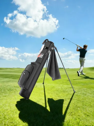Miniatura 8 de Bolsa de golf ligera con bolsillo más fresco, pequeña bolsa de transporte de golf Sunday para 6 a 8 clubes, compacta y portátil para hombres