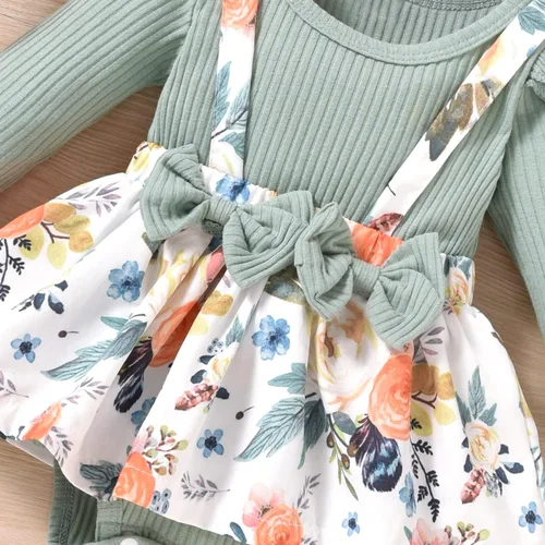 Miniatura 79 de Unutiylo Ropa de bebé recién nacida prematura con tirantes, traje de otoño e invierno, traje de manga larga con volantes