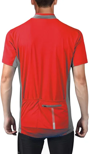 Miniatura 2 de bpbtti - Camiseta de ciclismo de manga corta para hombre, camiseta de ciclismo MTB con media cremallera frontal y 3 bolsillos posteriores