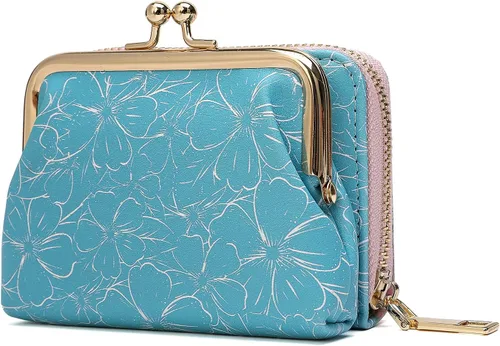 Billetera 2 en 1, tarjetero con monedero Cion, cartera AirTag para mujer, bonita bolsa para rejilla con funda de bloqueo, diseño minimalista con