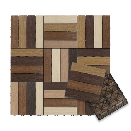 Miniatura 12 de NewTechWood UltraShield Naturale - Azulejo compuesto para exteriores (1 pie x 1 pie), color rosa de Seúl (10 pies cuadrados por caja)