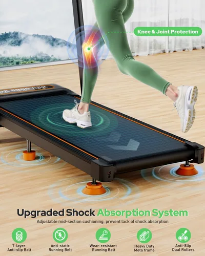 Miniatura 3 de Walking Pad Treadmill with 15% Incline & Dual LED Display, 4 in 1 Walking Pad with Handle Bar, 3.5HP Foldable Under Desk Treadmill, Portable