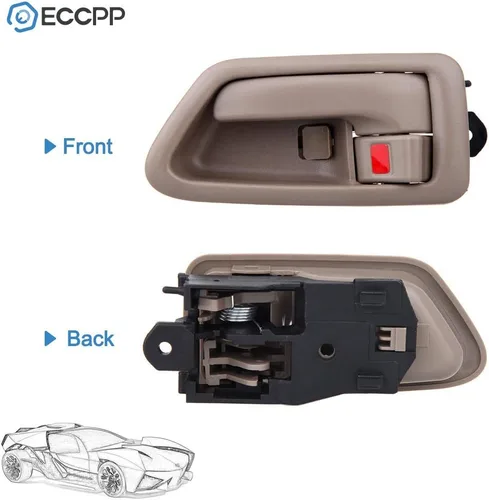 Miniatura 5 de ECCPP Manijas de puerta interior interior interior del lado del conductor del pasajero para Camry 1997 1998 1999 2000 2001 Beige (2 unidades)