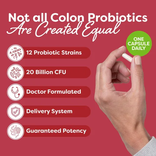 Miniatura 2 de Probulin Suplemento probiótico de apoyo para el colon, cápsulas probióticas para la salud intestinal, digestiva e inmunitaria para hombres