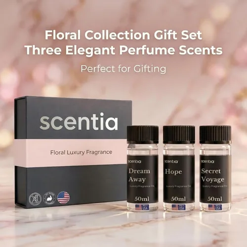 Miniatura 6 de Scentia Aceite difusor para fragancia para el hogar, colección de fragancias femeninas florales (3 × 1.7 fl oz), aceites aromáticos de lujo Dream