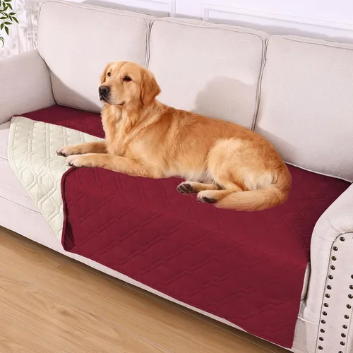 Miniatura 138 de hyha Manta impermeable para perros, manta reversible para cama de mascotas, funda suave para sofá/sillón lavable para perros, fundas impermeables