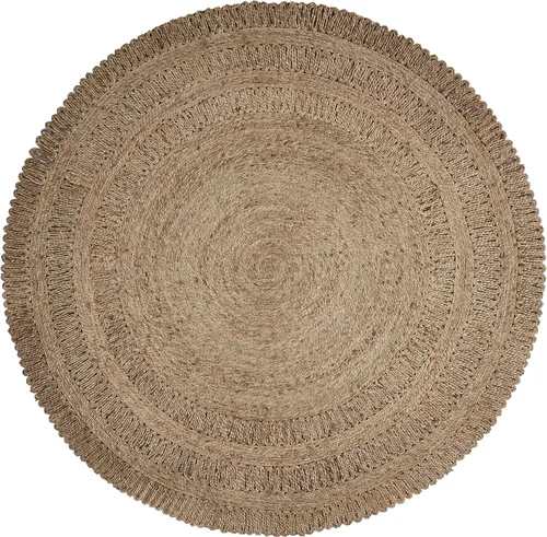 Miniatura 20 de LR Home - Alfombra ovalada de yute natural de 5 x 7 pies para decoración del hogar, alfombras trenzadas para sala de estar, dormitorio, sala