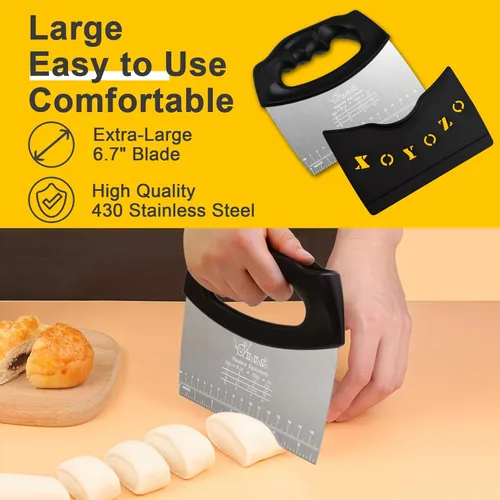 Miniatura 2 de Cortador de masa con tapa y cuchillo grande de acero inoxidable para verduras, mantequilla, pizza, pastel, cebolla