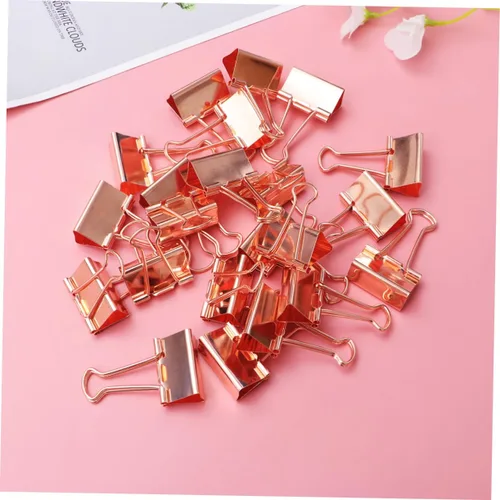 Miniatura 6 de Tofficu Clip para carpeta, 24 unidades, clips de archivo, clips de carpeta de papel, clips de carpeta de oficina, clip de carpeta Elliot de oro rosa