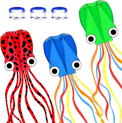 Mint's Colorful Life Octopus Kite for Kids and Adults, Large 3D Software Octopus Kites with Long Tails, Huge Easy Flyer Kites for Beach Trip Family