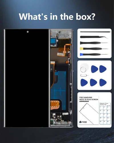 Miniatura 7 de Reemplazo de pantalla OLED para Samsung Note 10 Plus 5G con marco y sensor de huellas dactilares, incluye kit completo de herramientas y guía