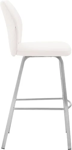 Miniatura 4 de Armen Living Taburete de cuero sintético gris Tandy y metal negro de 26 pulgadas