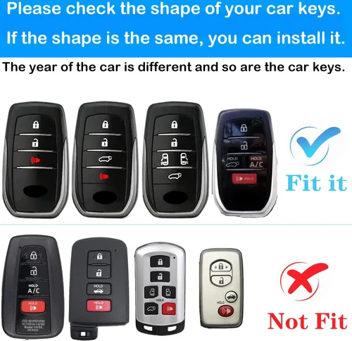 Miniatura 2 de Kirsnda para llavero Toyota, estuche con cadena, Funda protectora de TPU de 360 grados compatible con Venza 2021-2022, RAV4 Prime, Sienna, Land Negro