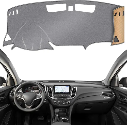 Miniatura 58 de Cubierta del Tablero Alfombrilla del Salpicadero Ajuste para Chevy Equinox 2024-2018 (Sin Modelos HUD), Alfombrilla del Tablero del Coche Negro
