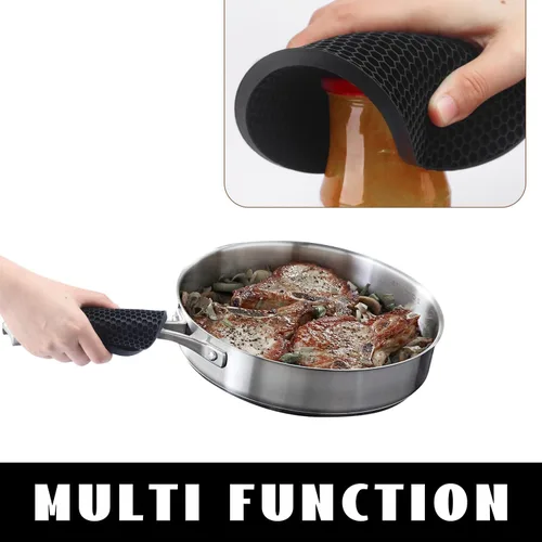 Miniatura 3 de Paquete de 4 salvamanteles de silicona, de 7 pulgadas y 9 pulgadas, almohadillas flexibles resistentes al calor de silicona, soportes para ollas 03